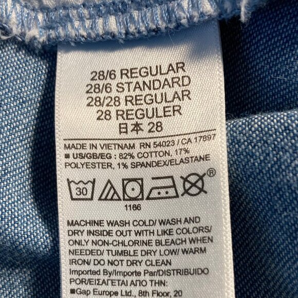 Gap + DOEN Jeans Wide Legs Pleated High Waist Ankle Length Medium Blue, size 6 - Picture 11 of 16